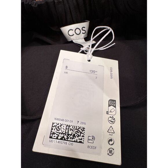 NWT COS RACER-NECK MIDI DRESS BLACK SIZE 2 - Picture 5 of 10